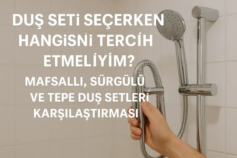Duş Seti Seçerken Hangisini Tercih Etmeliyim? Mafsallı, Sürgülü ve Tepe Duş Setleri Karşılaştırması | Fewa Banyo Rehberi