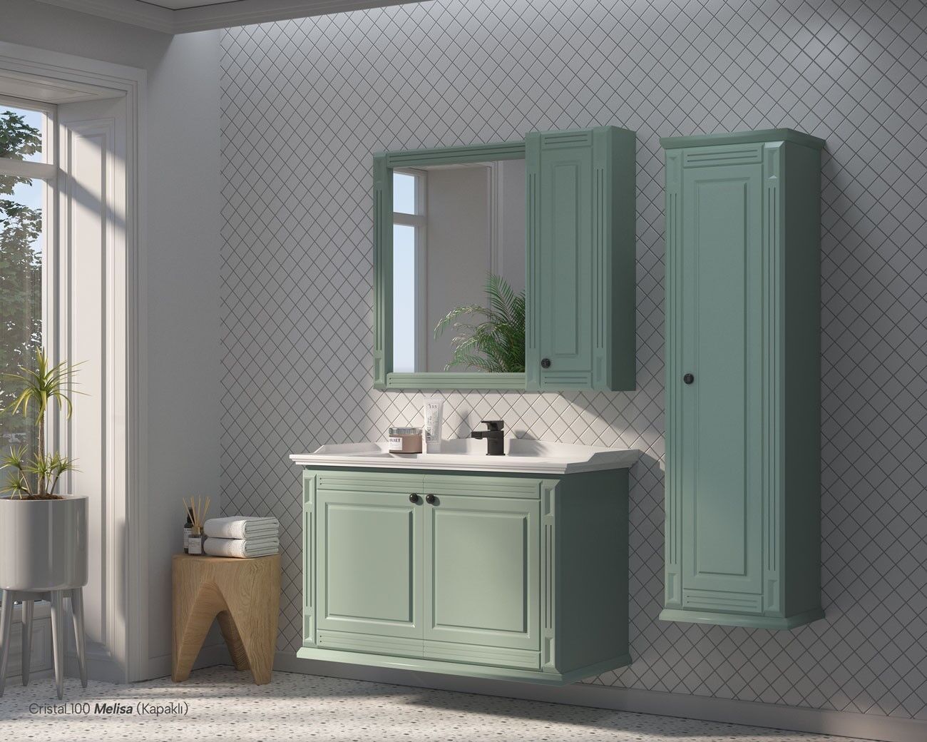 Shower Cristal Kapaklı 80 – Banyo Mobilyaları