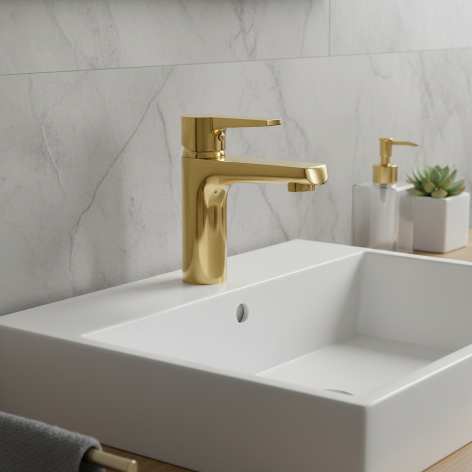 Penta Agena Lavabo Bataryası Gold P901G – Lavabo Bataryası