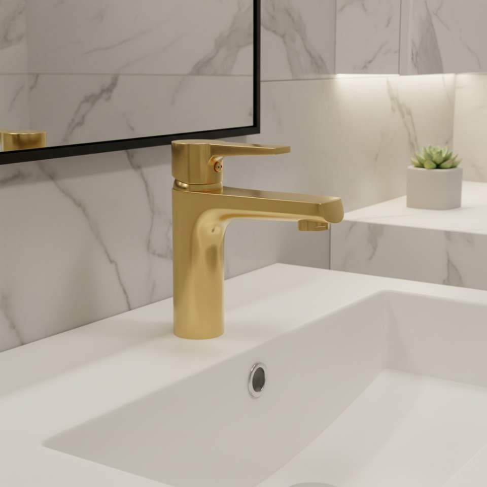 Penta Agena Lavabo Bataryası Gold P901G – Lavabo Bataryası
