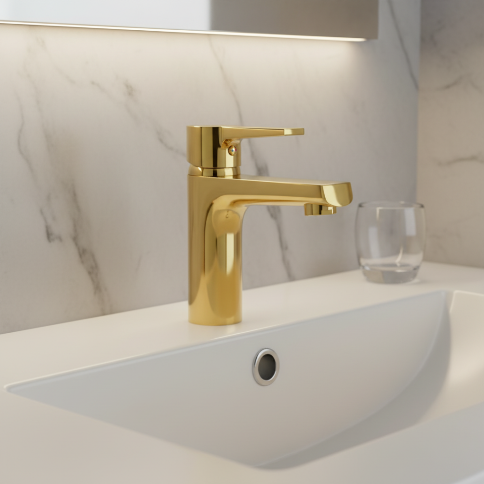 Penta Agena Lavabo Bataryası Gold P901G – Lavabo Bataryası