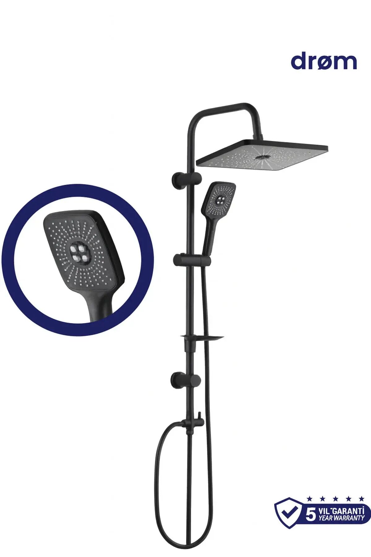 Drom Vann Tepe Duş Seti Siyah  401003 – Tepe Duş Sistemi