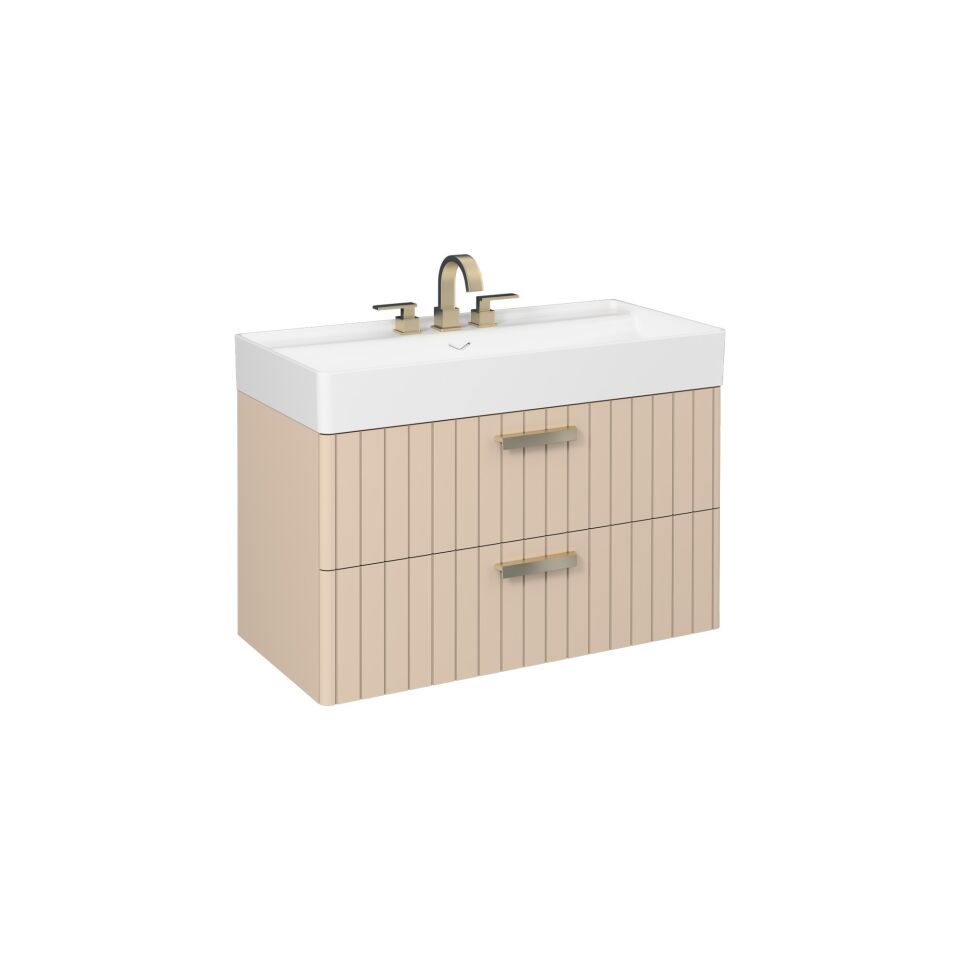 İsvea Vea Lavabo Dolabı 100 Cm Koyu Bej (10Va50101 Dahil)