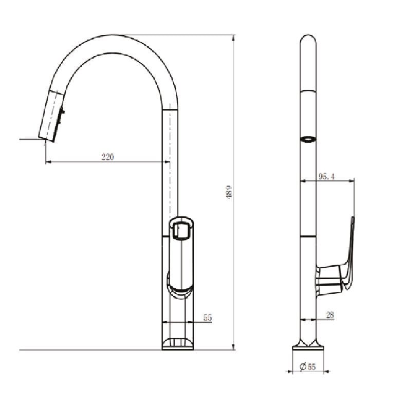 PENTA 1321B  SPİRALLİ EVYE BATARYASI SİYAH – Evye Bataryası