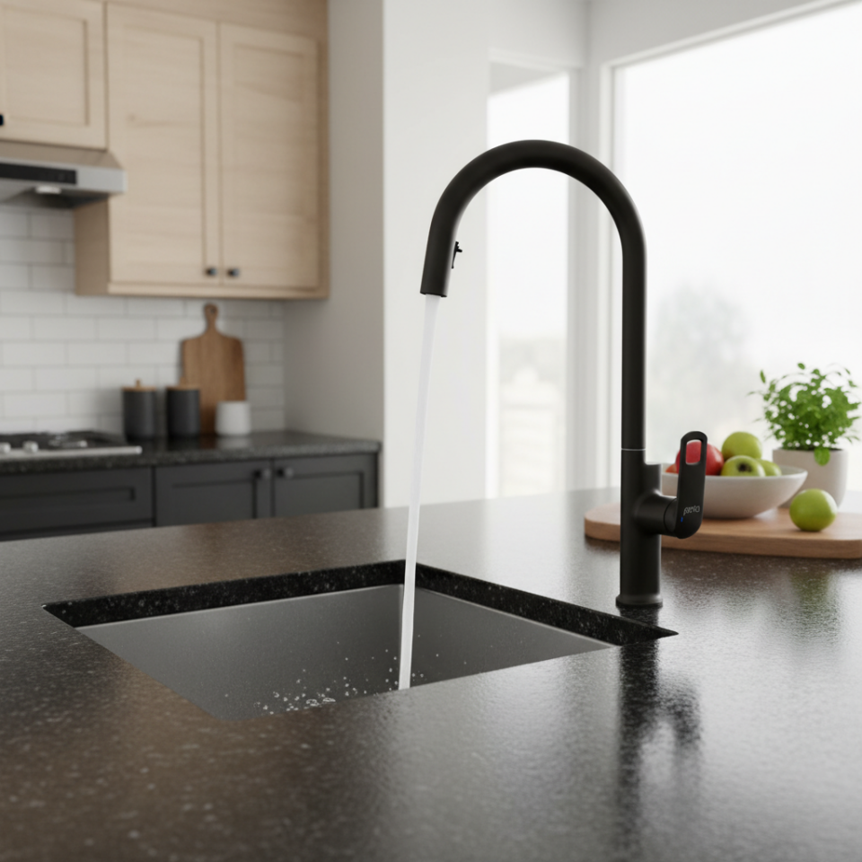 PENTA 1321B  SPİRALLİ EVYE BATARYASI SİYAH – Evye Bataryası