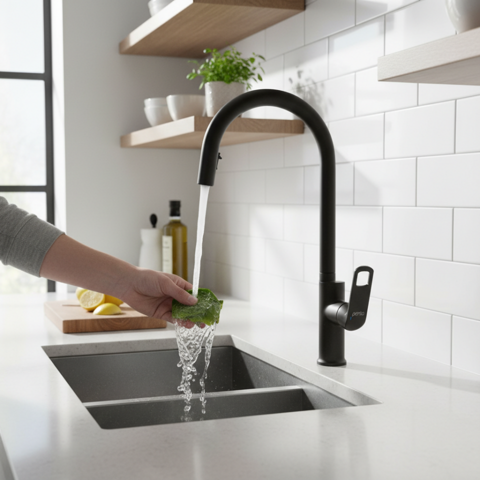 PENTA 1321B  SPİRALLİ EVYE BATARYASI SİYAH – Evye Bataryası