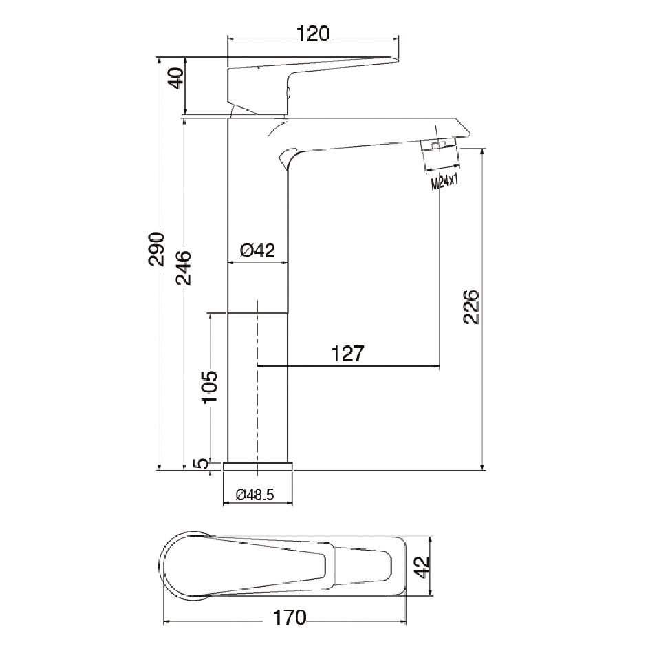 PENTA 4901H NOVA YÜKSEK LAVABO BATARYASI – Lavabo Bataryası