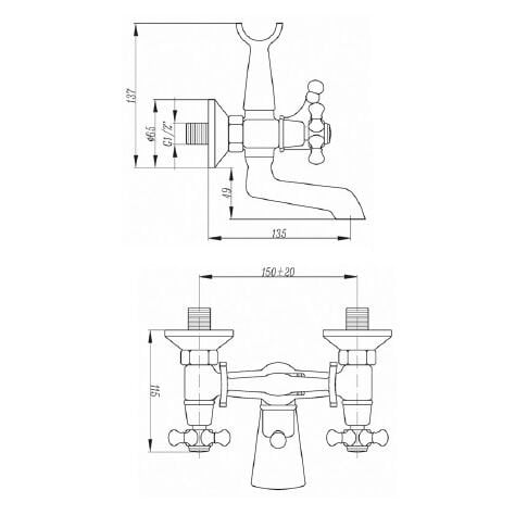 PENTA 2504 BANYO BATARYASI DUŞ ANTİK HİSTORY – Banyo Bataryası