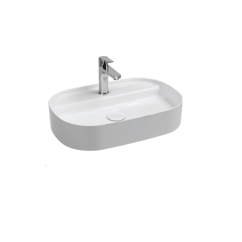 İsvea Peak Tezgah Üzeri Lavabo 60 Cm Beyaz D.Suz Deliksiz 10PE67060