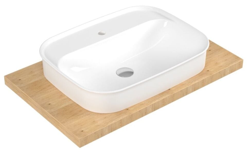 Serel Nıta Köşeli Batarya Delikli Lavabo (46X60) 2069TXS110H – Tezgah Üstü Lavabolar