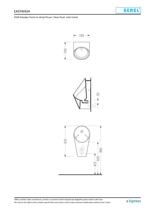 Serel Luvı Fotoselli Pisuar 0169FAS110H – Pisuvarlar