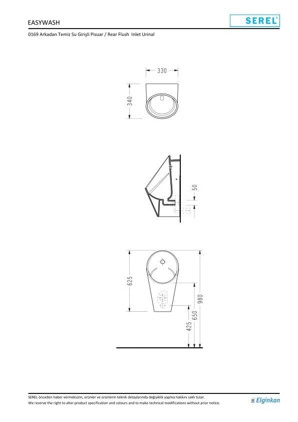 Serel Luvı Fotoselli Pisuar 0169FAS110H – Pisuvarlar