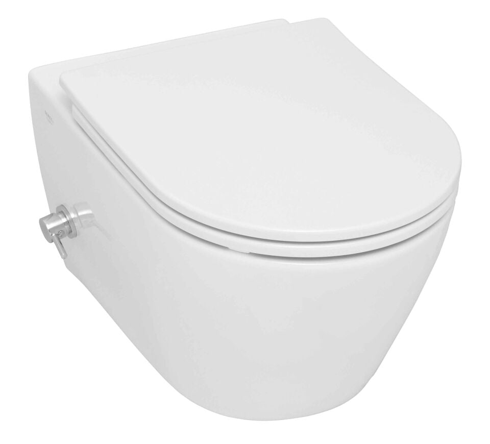 Serel Sapphıre Kanalsız Asma Klozet (51,5X35,5) - Entegre Taharet Bataryalı SP26BAS110H + Serel Beta  Yavaş Kapanan Klozet Kapaği 223BT00002