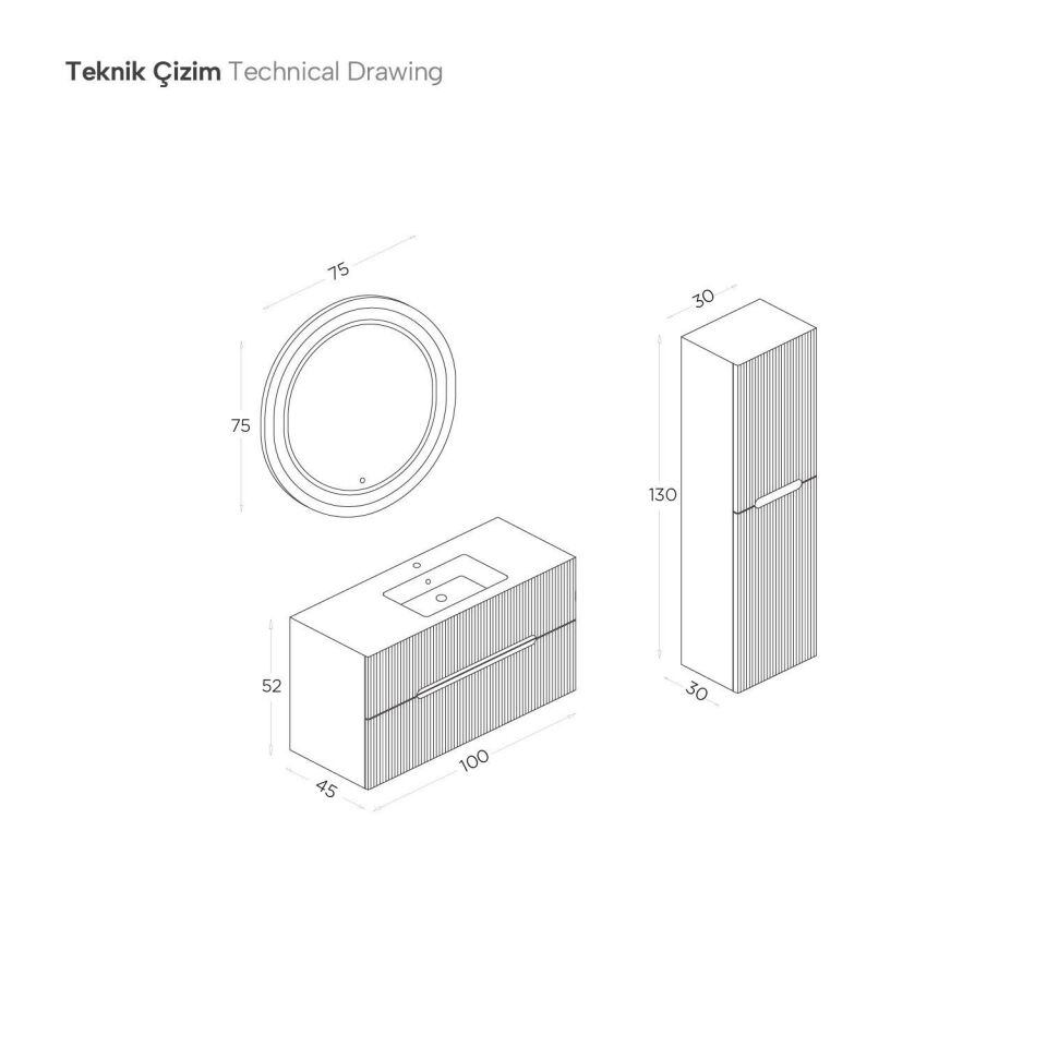 Shower Blue 100 – Banyo Mobilyaları