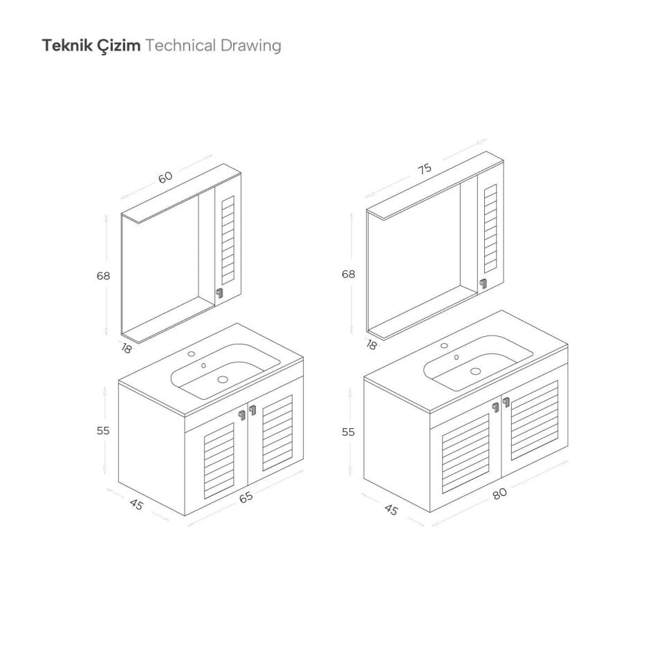 Shower Alder 80 – Banyo Mobilyaları
