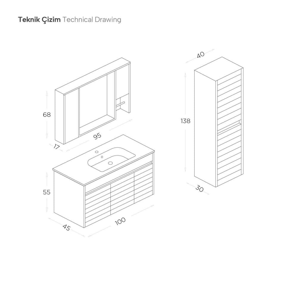 Shower Vesta 100 – Banyo Mobilyaları