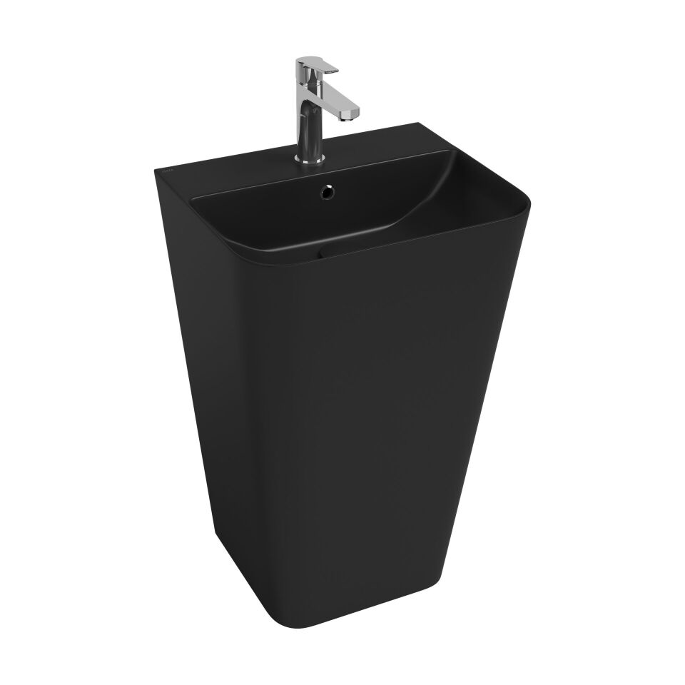 İsvea Sott Aqua Monoblok Yerden Lavabo 50 cm Siyah 10SQS37N01I