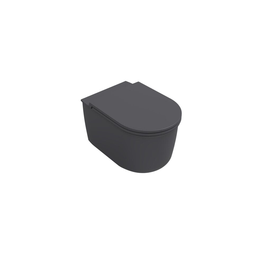 İsvea Fluido Waterfall Flush Asma Klozet Antrasit 10FD02001-2C ( KAPAKSIZ )