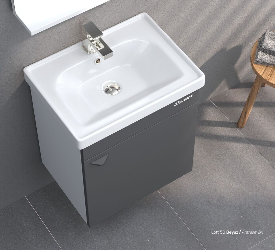 Shower Loft Raflı Ayna – Banyo Mobilyaları