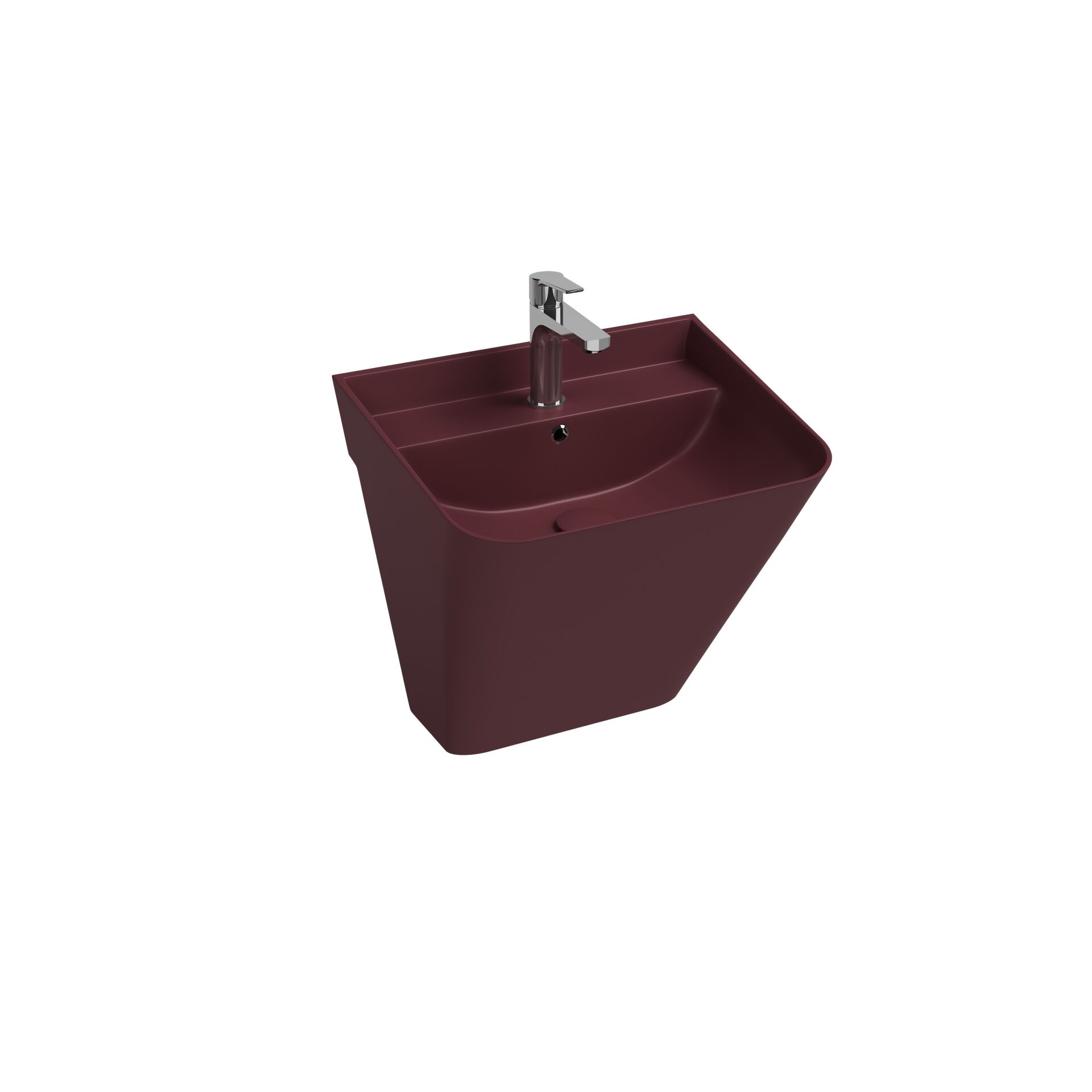 İsvea Sott Aqua Asma Monoblok Lavabo 50 cm Rustik Bordo 10SQS37R02I