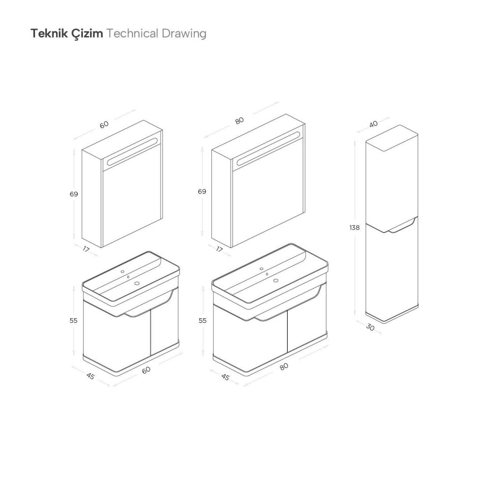 Shower Lenon 60 – Banyo Mobilyaları